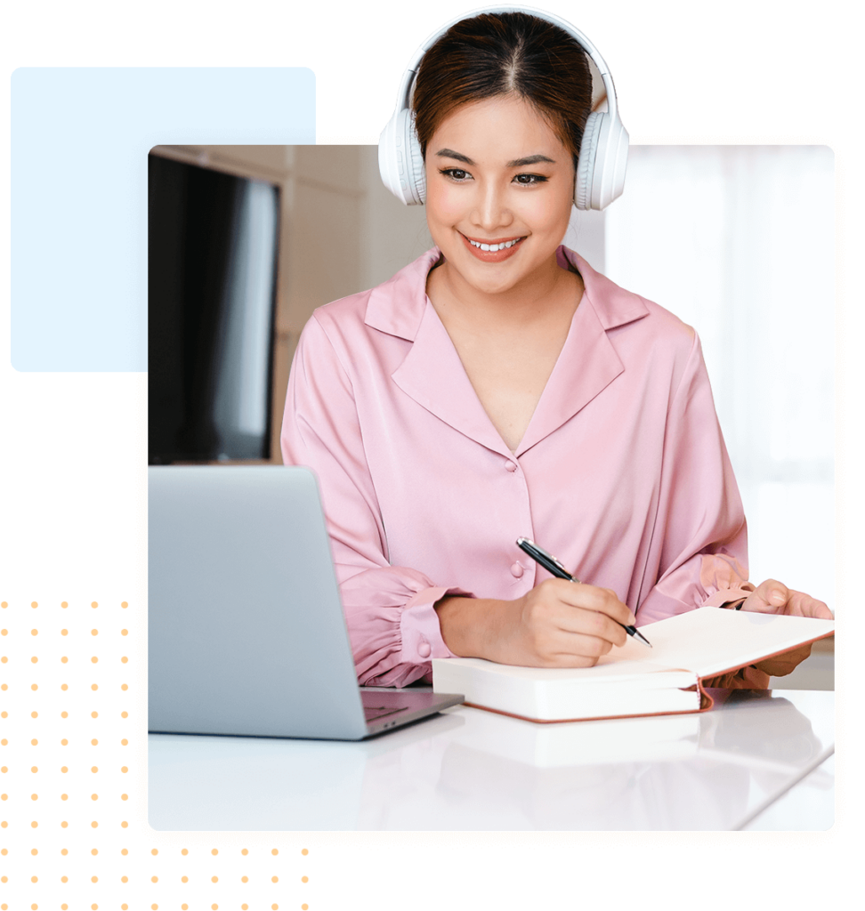 Students learning in a modern classroom environment